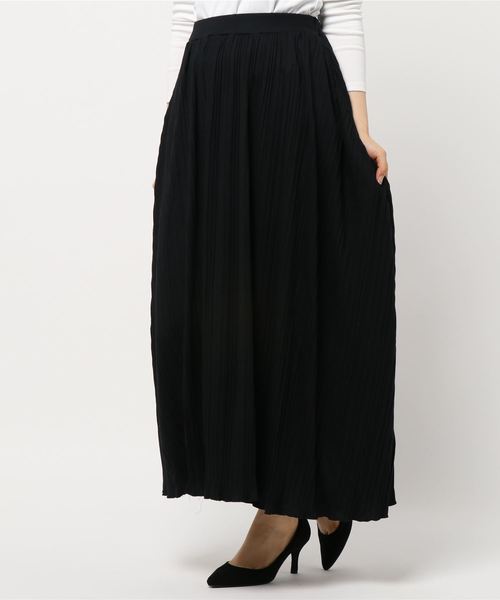 KOBE LETTUCE（コウベレタス）の「カットソープリーツマキシ丈スカート（スカート・レディース・ダークグリーン/モカ/ネイビー/チャコールグレー/ブラック/ブルー系その他・L/XL/S/M）」の2枚目の写真