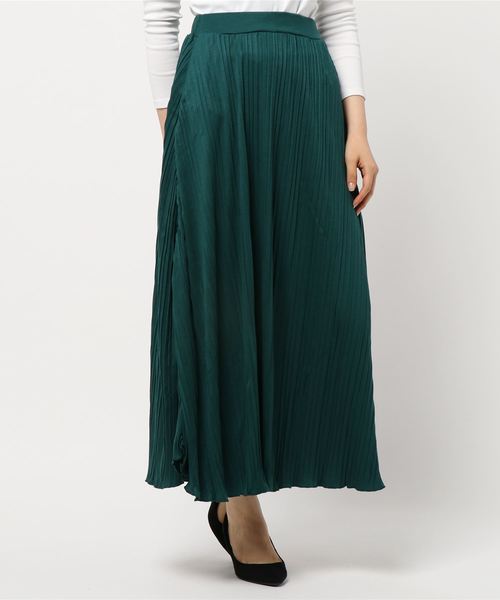 KOBE LETTUCE（コウベレタス）の「カットソープリーツマキシ丈スカート（スカート・レディース・ダークグリーン/モカ/ネイビー/チャコールグレー/ブラック/ブルー系その他・L/XL/S/M）」の4枚目の写真