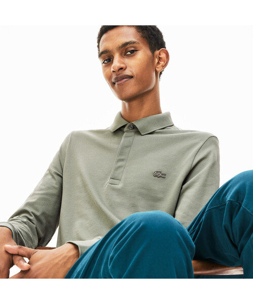 LACOSTE（ラコステ）の「ロングスリーブソリッドポロシャツ（ポロシャツ・メンズ・カーキ/ブラック/グレー/ネイビー/ホワイト/ライトインディゴブルー/チャコール/ベージュ/バーガンディー・2/4/5/6/3）」の6枚目の写真
