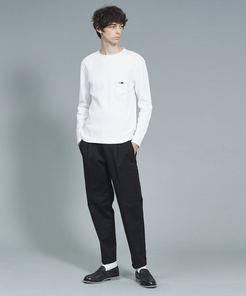 RECENCY OF MINE（リーセンシー オブ マイン）の「【Recency of Mine】スーパーストレッチベアワッフル　ロングTシャツ（Tシャツ/カットソー・メンズ・モカ/ブラック/ホワイト・44/46/48/50）」の7枚目の写真