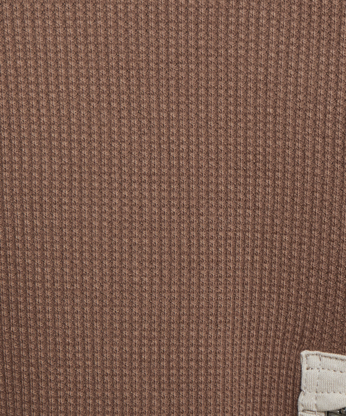 RECENCY OF MINE（リーセンシー オブ マイン）の「【Recency of Mine】スーパーストレッチベアワッフル　ロングTシャツ（Tシャツ/カットソー・メンズ・モカ/ブラック/ホワイト・44/46/48/50）」の4枚目の写真