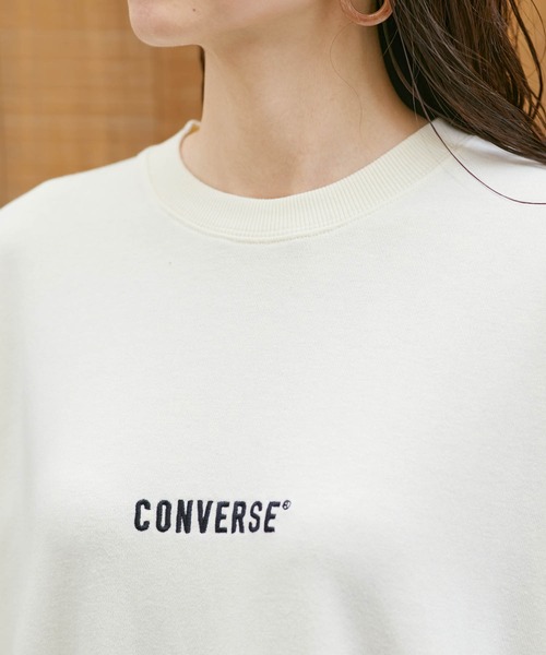 CONVERSE（コンバース）の「CONVERSE/コンバース Chaco closet 別注 限定 フロント刺繍 ボリュームスリーブ ポケット付き サイドスリット スウェットロングワンピース（ワンピース・レディース・ブラック/ベージュ/ネイビー/カーキ/アイボリー/モカ/グリーン系その他・FREE）」の21枚目の写真