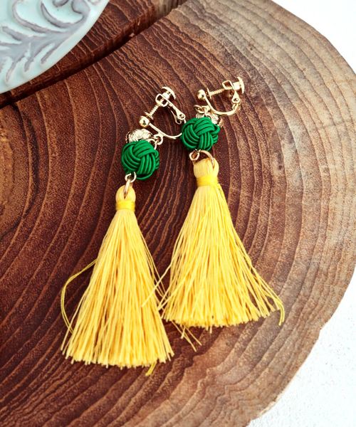 カヤ 水引 タッセルイヤリング イヤリング 両耳用 カヤ カヤ