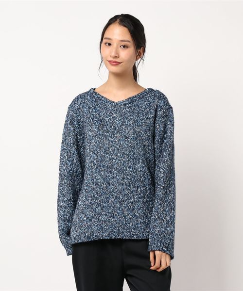BELLUNA(ベルーナ)の「ラメ入りメランジニットプルオーバー(ニット/セーター・レディース・ブラック/ベージュ/ネイビー/ピンク/ターコイズブルー・MEDIUM/X-LARGE/LARGE/XX-LARGE/XXXX-LARGE/XXX-LARGE)」の20枚目の写真
