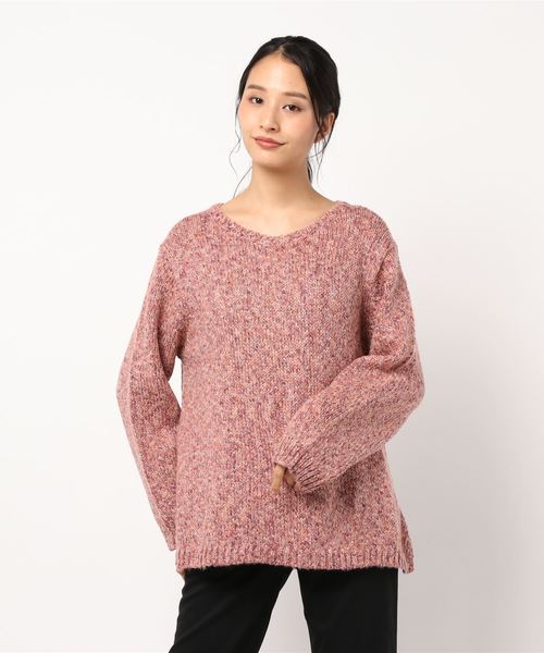 BELLUNA(ベルーナ)の「ラメ入りメランジニットプルオーバー(ニット/セーター・レディース・ブラック/ベージュ/ネイビー/ピンク/ターコイズブルー・MEDIUM/X-LARGE/LARGE/XX-LARGE/XXXX-LARGE/XXX-LARGE)」の14枚目の写真