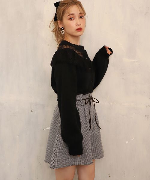 one after another NICE CLAUP（ワンアフターアナザーナイスクラップ）の「2Wayリボンフレアショートパンツ（その他パンツ・レディース・ブラック/ピンク/チェック・FREE）」の17枚目の写真