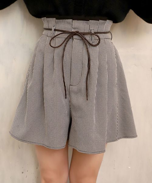 one after another NICE CLAUP（ワンアフターアナザーナイスクラップ）の「2Wayリボンフレアショートパンツ（その他パンツ・レディース・ブラック/ピンク/チェック・FREE）」の20枚目の写真