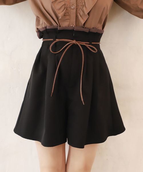 one after another NICE CLAUP（ワンアフターアナザーナイスクラップ）の「2Wayリボンフレアショートパンツ（その他パンツ・レディース・ブラック/ピンク/チェック・FREE）」の8枚目の写真