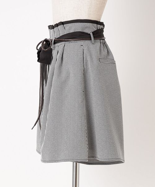 one after another NICE CLAUP（ワンアフターアナザーナイスクラップ）の「2Wayリボンフレアショートパンツ（その他パンツ・レディース・ブラック/ピンク/チェック・FREE）」の10枚目の写真