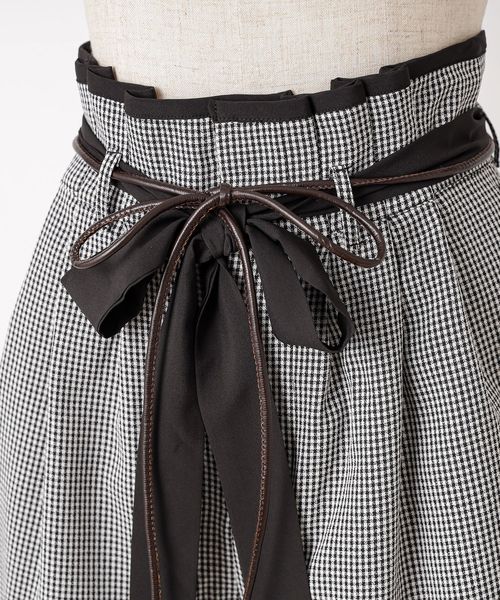 one after another NICE CLAUP（ワンアフターアナザーナイスクラップ）の「2Wayリボンフレアショートパンツ（その他パンツ・レディース・ブラック/ピンク/チェック・FREE）」の12枚目の写真