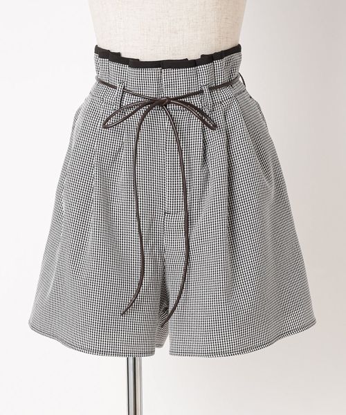 one after another NICE CLAUP（ワンアフターアナザーナイスクラップ）の「2Wayリボンフレアショートパンツ（その他パンツ・レディース・ブラック/ピンク/チェック・FREE）」の14枚目の写真