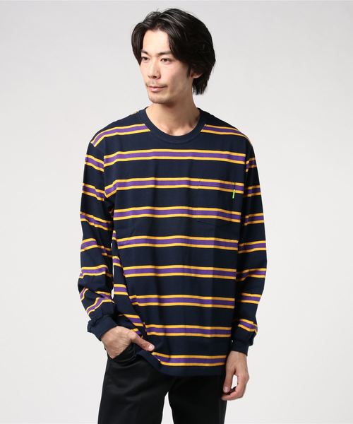 COMMON EDUCATION(コモンエデュケーション)の「L/S STRIPE POCKET TEE / ロングスリーブストライプポケットT(Tシャツ/カットソー・メンズ・ネイビー/ヘザーグレー・MEDIUM/LARGE/X-LARGE)」の8枚目の写真