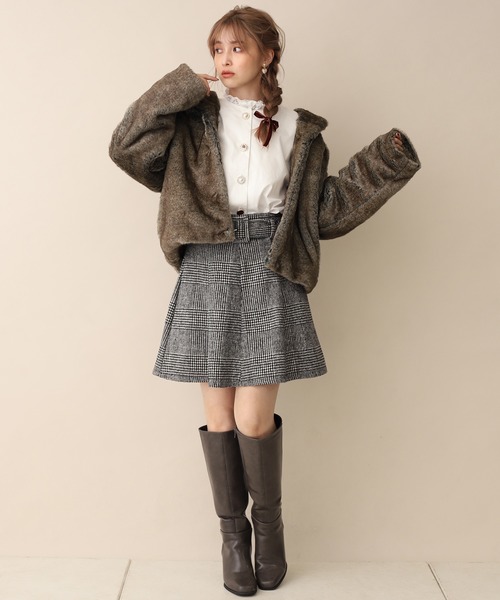 one after another NICE CLAUP（ワンアフターアナザーナイスクラップ）の「NEWうさぎエコファーコート（ダウンジャケット/コート・レディース・ブラウン系その他/ベージュ/ピンク・FREE）」の10枚目の写真
