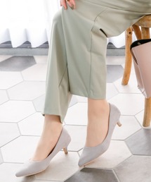 ましゅまろクッション シンプルプレーンローヒールポインテッドトゥパンプス