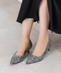 ましゅまろクッション シンプルプレーンローヒールポインテッドトゥパンプス