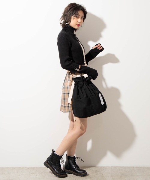 WEGO（ウィゴー）の「WEGO/キャンバス巾着トートバッグ（トートバッグ・レディース・キナリ/ブラック/ベージュ・FREE）」の19枚目の写真