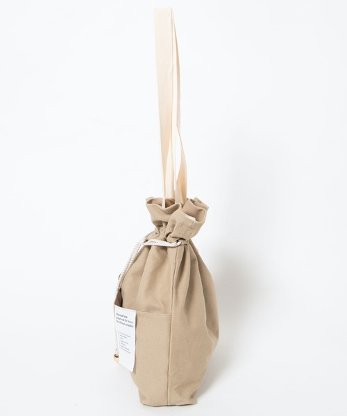 WEGO（ウィゴー）の「WEGO/キャンバス巾着トートバッグ（トートバッグ・レディース・キナリ/ブラック/ベージュ・FREE）」の22枚目の写真