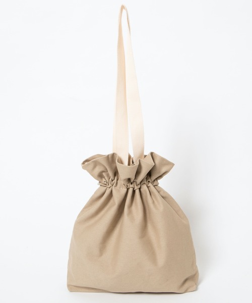 WEGO（ウィゴー）の「WEGO/キャンバス巾着トートバッグ（トートバッグ・レディース・キナリ/ブラック/ベージュ・FREE）」の20枚目の写真