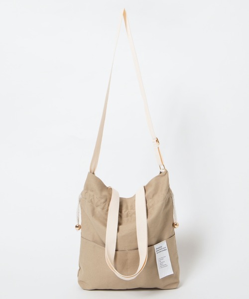 WEGO（ウィゴー）の「WEGO/キャンバス巾着トートバッグ（トートバッグ・レディース・キナリ/ブラック/ベージュ・FREE）」の12枚目の写真
