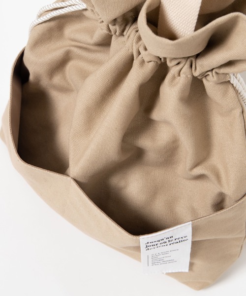 WEGO（ウィゴー）の「WEGO/キャンバス巾着トートバッグ（トートバッグ・レディース・キナリ/ブラック/ベージュ・FREE）」の15枚目の写真