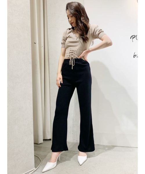 GYDA（ジェイダ）の「ウエストマーク2WAY ニット トップス（ニット/セーター・レディース・ブラック/ベージュ/オフホワイト/ブルー・FREE）」の8枚目の写真