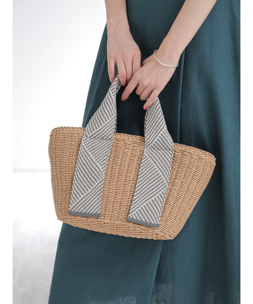 Green Parks グリーンパークス の 柄テープペーパーカゴバッグ かごバッグ Wear