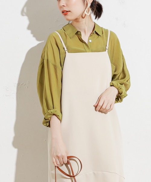 natural couture（ナチュラルクチュール）の「シアービッグシャツ（シャツ/ブラウス・レディース・ベージュ/カーキ/イエロー/アイボリー・FREE）」の5枚目の写真