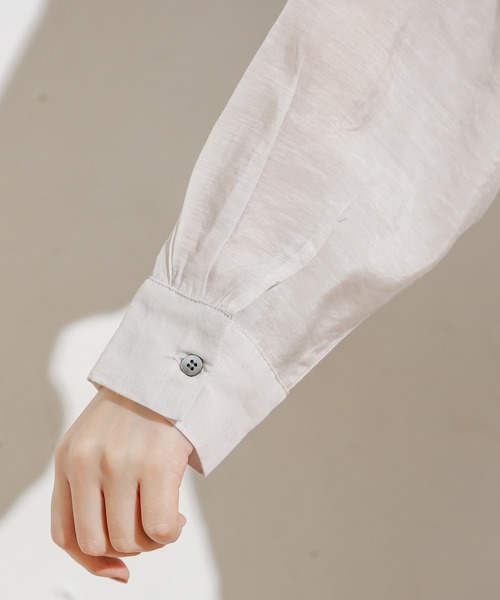 natural couture（ナチュラルクチュール）の「シアービッグシャツ（シャツ/ブラウス・レディース・ベージュ/カーキ/イエロー/アイボリー・FREE）」の18枚目の写真