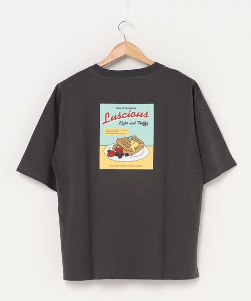 WEGO(ウィゴー)の「WEGO/CLASSICWAFFLE バックプリントTシャツ(Tシャツ/カットソー・レディース・ダークグリーン/ベージュ/パープル/スミクロ・FREE)」の21枚目の写真