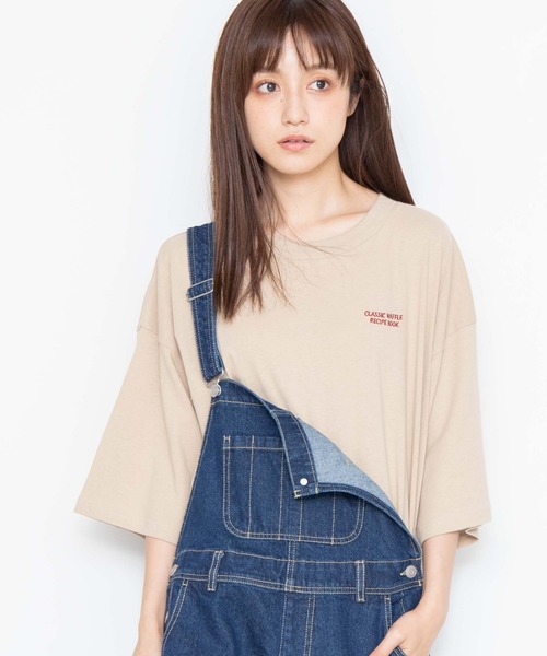 WEGO(ウィゴー)の「WEGO/CLASSICWAFFLE バックプリントTシャツ(Tシャツ/カットソー・レディース・ダークグリーン/ベージュ/パープル/スミクロ・FREE)」の8枚目の写真