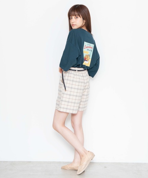 WEGO(ウィゴー)の「WEGO/CLASSICWAFFLE バックプリントTシャツ(Tシャツ/カットソー・レディース・ダークグリーン/ベージュ/パープル/スミクロ・FREE)」の13枚目の写真