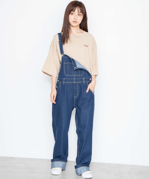 WEGO(ウィゴー)の「WEGO/CLASSICWAFFLE バックプリントTシャツ(Tシャツ/カットソー・レディース・ダークグリーン/ベージュ/パープル/スミクロ・FREE)」の9枚目の写真