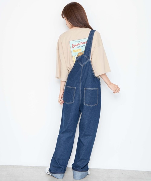 WEGO(ウィゴー)の「WEGO/CLASSICWAFFLE バックプリントTシャツ(Tシャツ/カットソー・レディース・ダークグリーン/ベージュ/パープル/スミクロ・FREE)」の10枚目の写真