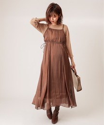 natural couture | 【WEB限定】着回しできるメロートップスとキャミワンピセット(ワンピース)