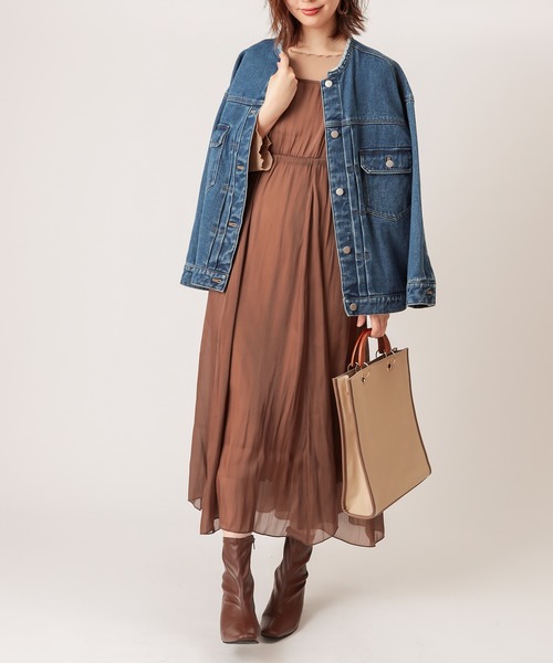 natural couture（ナチュラルクチュール）の「【WEB限定】着回しできるメロートップスとキャミワンピセット（ワンピース・レディース・ブラック/ダークブラウン/グレー/サックスブルー・FREE）」の10枚目の写真