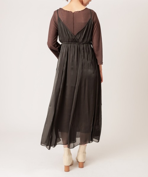 natural couture（ナチュラルクチュール）の「【WEB限定】着回しできるメロートップスとキャミワンピセット（ワンピース・レディース・ブラック/ダークブラウン/グレー/サックスブルー・FREE）」の22枚目の写真