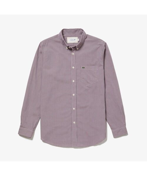 Lacoste ラコステ のファッション コットンポプリンギンガムチェックシャツ シャツ ブラウス