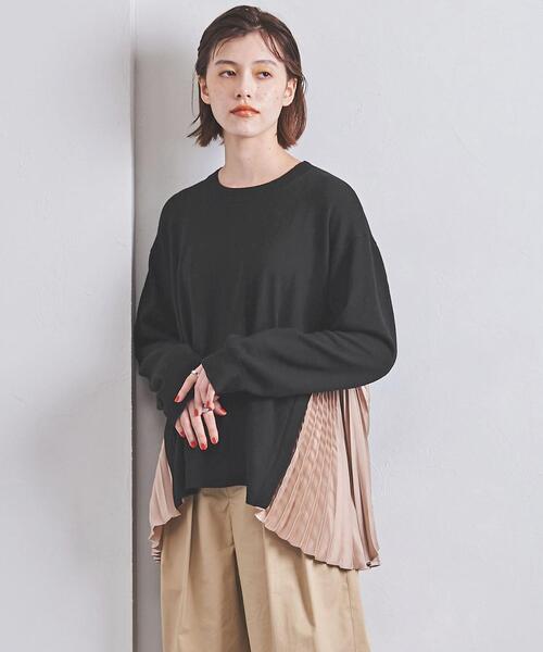 エズミ　EZUMi　ニット　切替　プリーツコンビニット　セーター　YESS20KT04 D6628 EZUMi（エズミ）の「EZUMi（エズミ）プリーツコンビニット