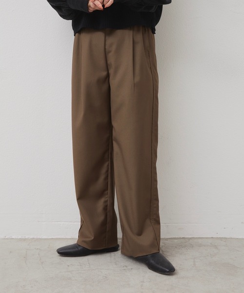 Libra Cue（リブラ キュー）の「Libra リラックステーパードパンツ（スラックス・レディース・ブラック/ベージュ/カーキ・FREE）」の3枚目の写真