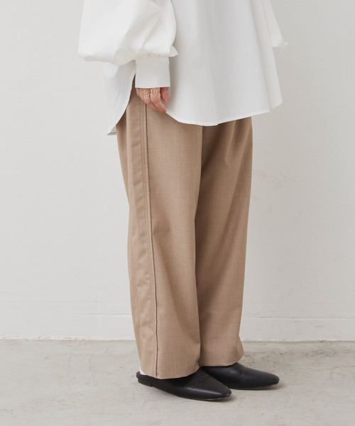 Libra Cue（リブラ キュー）の「Libra リラックステーパードパンツ（スラックス・レディース・ブラック/ベージュ/カーキ・FREE）」の10枚目の写真