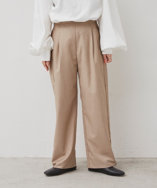 Libra Cue（リブラ キュー）の「Libra リラックステーパードパンツ（スラックス・レディース・ブラック/ベージュ/カーキ・FREE）」の7枚目の写真