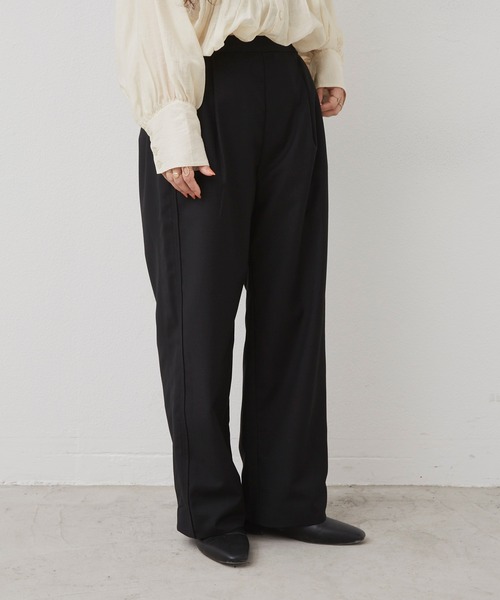 Libra Cue（リブラ キュー）の「Libra リラックステーパードパンツ（スラックス・レディース・ブラック/ベージュ/カーキ・FREE）」の9枚目の写真