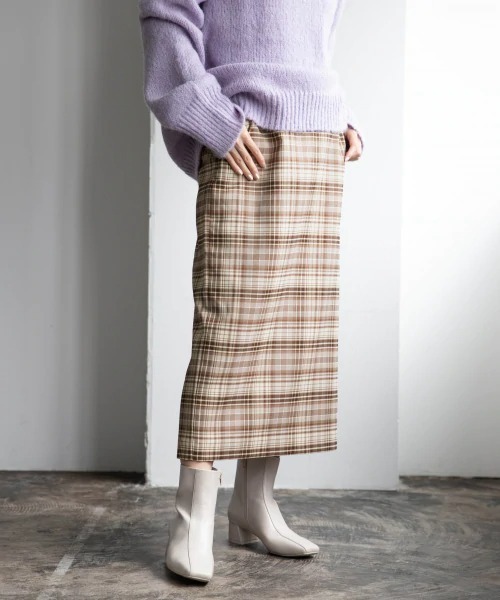 LOWRYS FARM（ローリーズファーム）の「チェックタイトスカート　895799（スカート・レディース・チャコールグレー/ベージュ/イエロー/アイボリー・MEDIUM/LARGE）」の4枚目の写真
