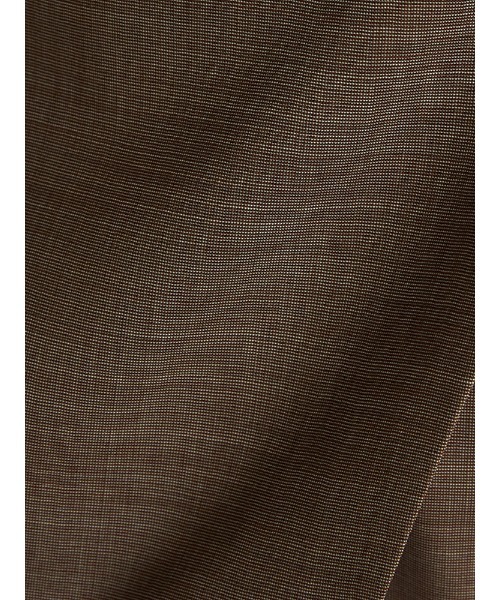 Perfect Suit FActory（パーフェクトスーツファクトリー）の「超軽量　ウォッシャブル　ブラウン無地　ノーカラーJK（ノーカラージャケット・レディース・ブラウン・S/SS/L/M）」の3枚目の写真