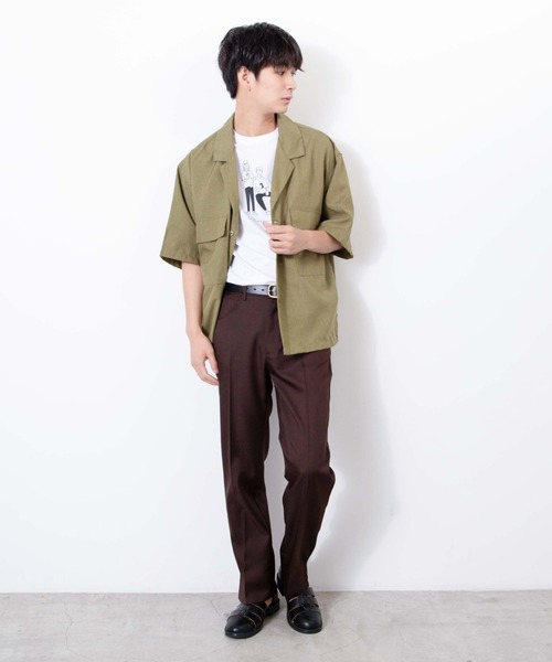 WEGO(ウィゴー)の「WEGO/ポリトロテーラービッグシルエットシャツ(シャツ/ブラウス・メンズ・ダークベージュ/オリーブ/ブラック/オフホワイト・LARGE/MEDIUM)」の11枚目の写真