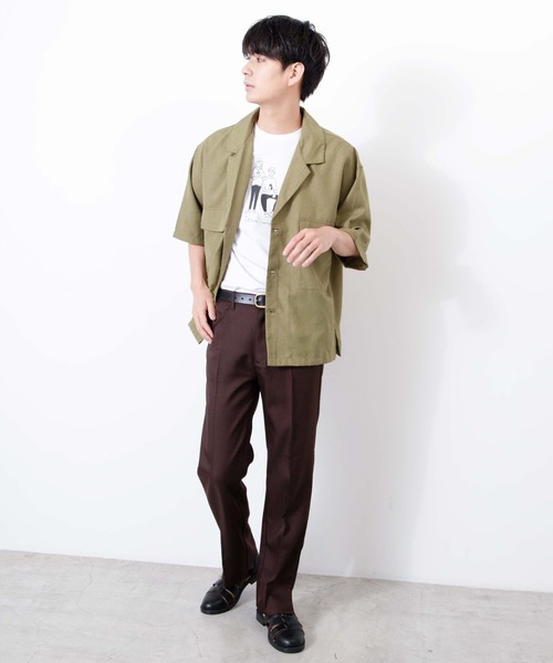 WEGO(ウィゴー)の「WEGO/ポリトロテーラービッグシルエットシャツ(シャツ/ブラウス・メンズ・ダークベージュ/オリーブ/ブラック/オフホワイト・LARGE/MEDIUM)」の13枚目の写真