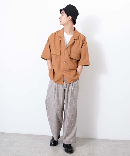 WEGO(ウィゴー)の「WEGO/ポリトロテーラービッグシルエットシャツ(シャツ/ブラウス・メンズ・ダークベージュ/オリーブ/ブラック/オフホワイト・LARGE/MEDIUM)」の10枚目の写真