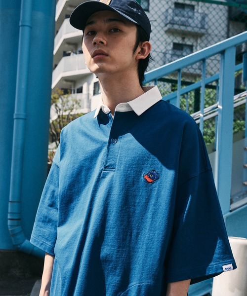 SPOC STORE】ワンポイント刺繍 オーバーサイズラガーシャツ（Tシャツ