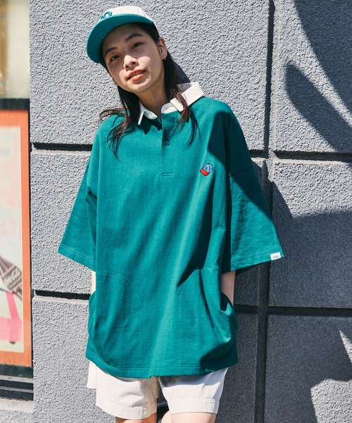 SPOC STORE(スポックストア)の「【SPOC STORE】ワンポイント刺繍 オーバーサイズラガーシャツ(Tシャツ/カットソー・メンズ・グリーン/モカ/コバルトブルー・M/L)」の3枚目の写真