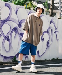 【SPOC STORE】ワンポイント刺繍 オーバーサイズラガーシャツ